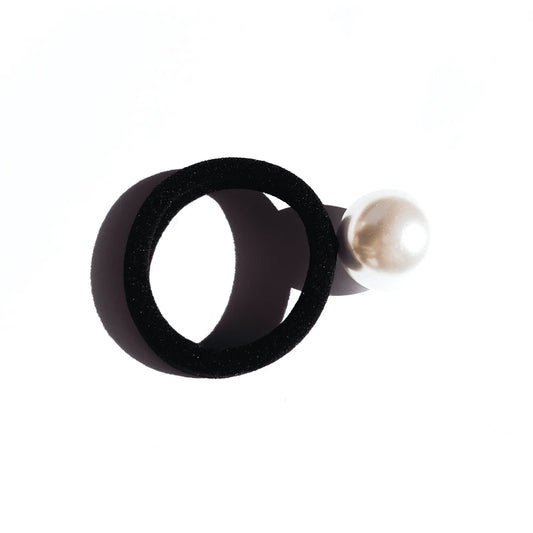 Elástico de cabelo pérola maxi preto