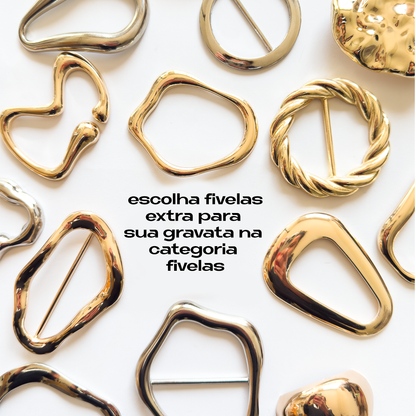 Gravata vintage com fivela de metal prata #9