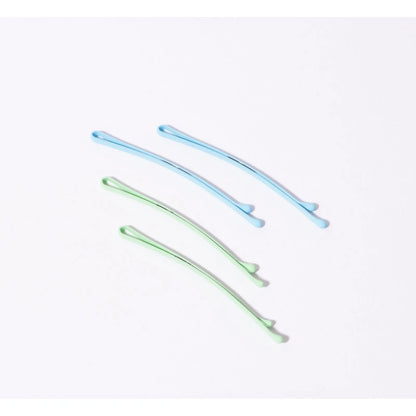 Grampo de cabelo basic verde e azul (4und.)