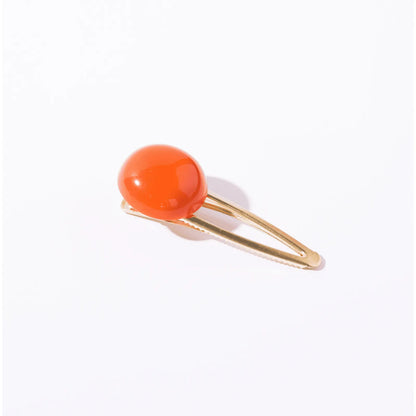Presilha de cabelo botão laranja