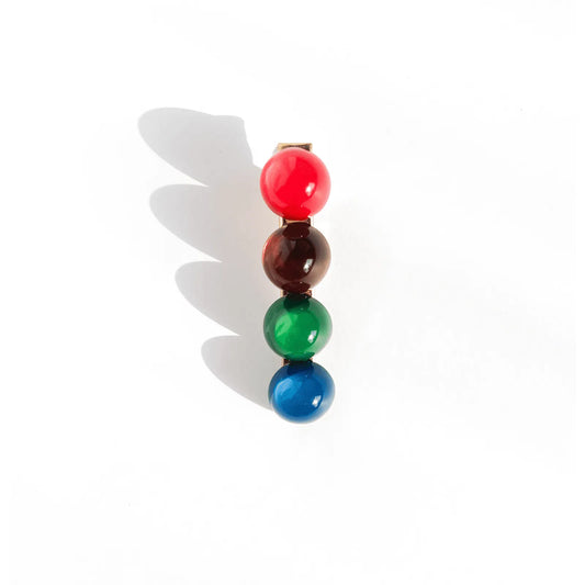 Presilha de cabelo gummy vermelha, tartaruga, verde e azul