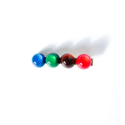 Presilha de cabelo gummy vermelha, tartaruga, verde e azul