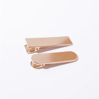 Presilha de cabelo metal dourado quadrado e redonda (2 und.)