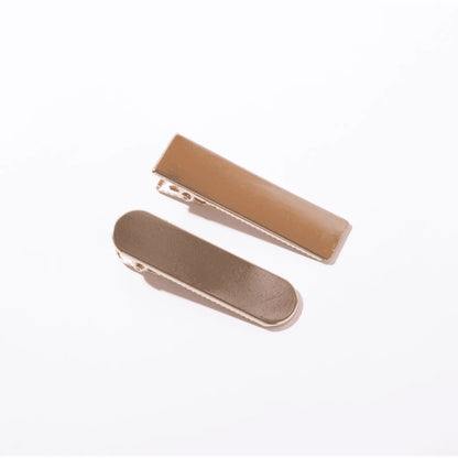 Presilha de cabelo metal dourado quadrado e redonda (2 und.)