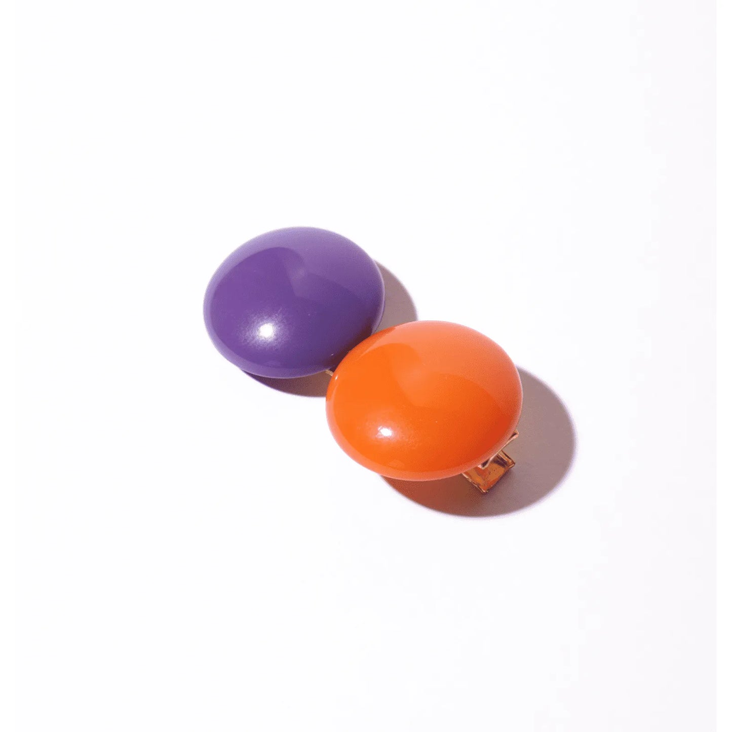 Presilha de cabelo poker roxo e laranja