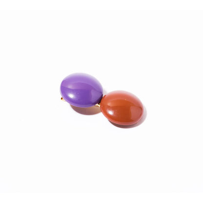 Presilha de cabelo poker roxo e marrom