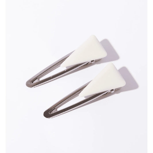 Presilha de cabelo vazada triangulo branco (2 und.)