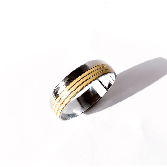 Pulseira Listras Vintage Creme e Prata