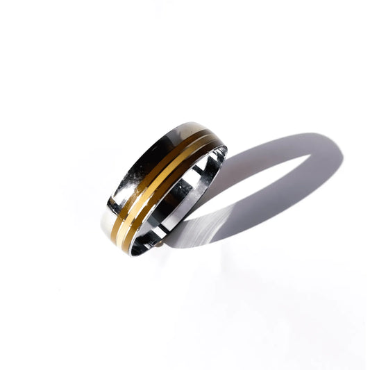 Pulseira Listras Vintage Prata, Creme e Marrom
